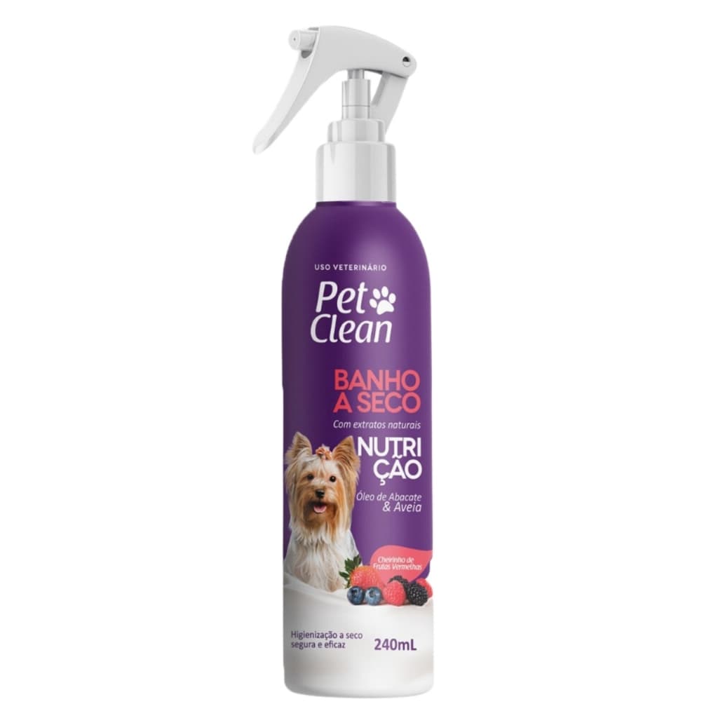 Banho a Seco Linha Pet Nutrição Pet Clean 240 ml Apto Cão e Gato