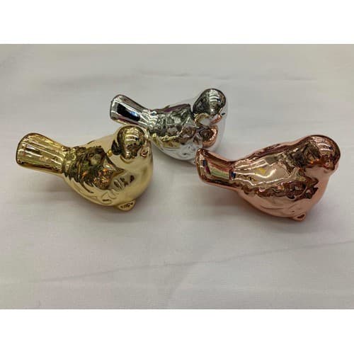 2 Enfeite Passarinho Porcelana Pássaro Pomba 9x5,5cm