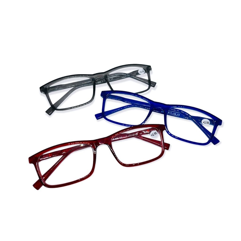 Óculos Unisex Colorido Leitura Descanso Vermelho Azul e Cinza
