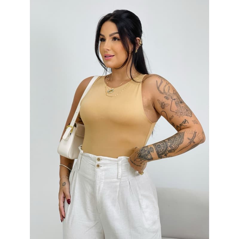BODY THAYRINE - Body feminino cores liso