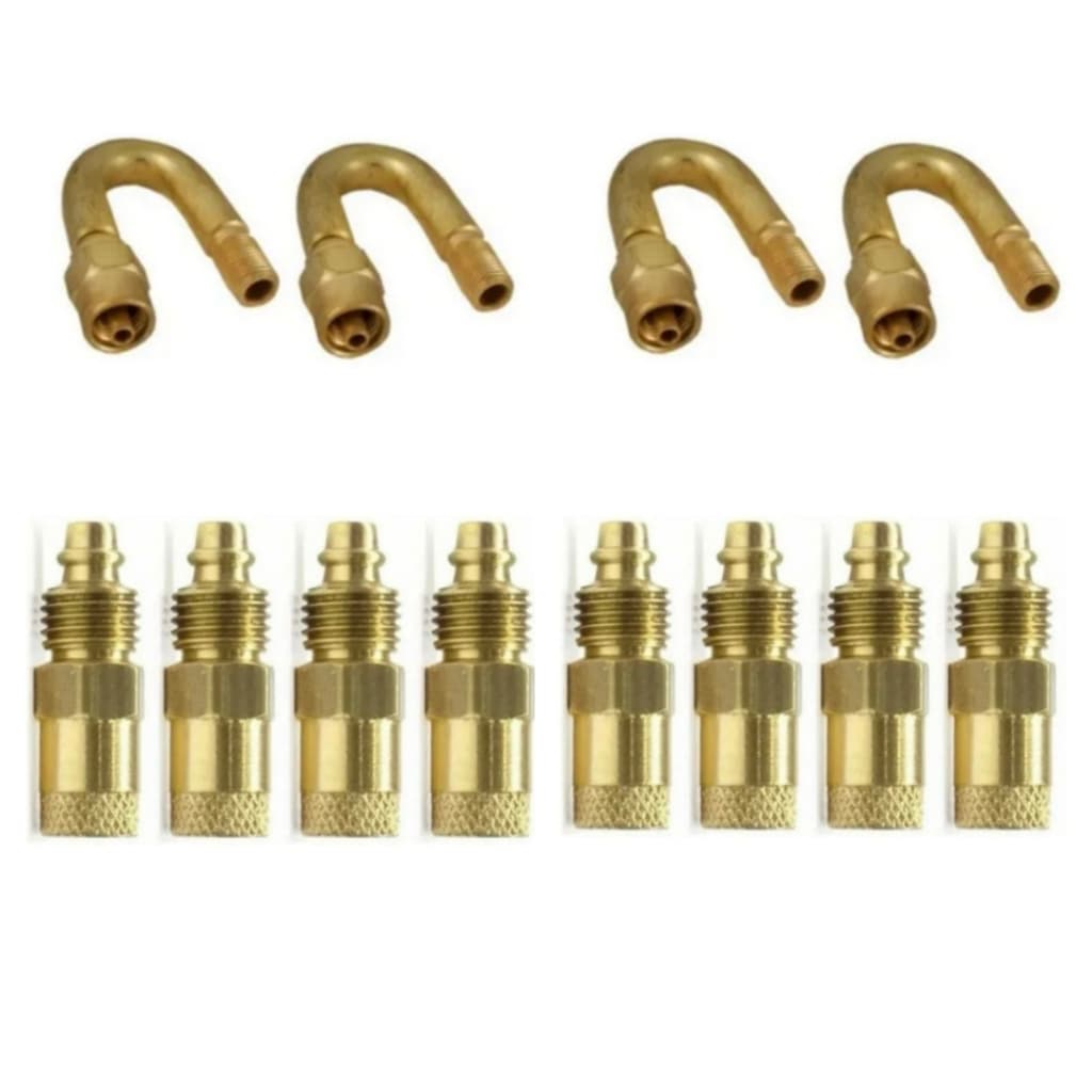 8 Prolongador + 4 Bico Curva Válvula Rodoar Caminhao Calibrador de Pneus Onibus