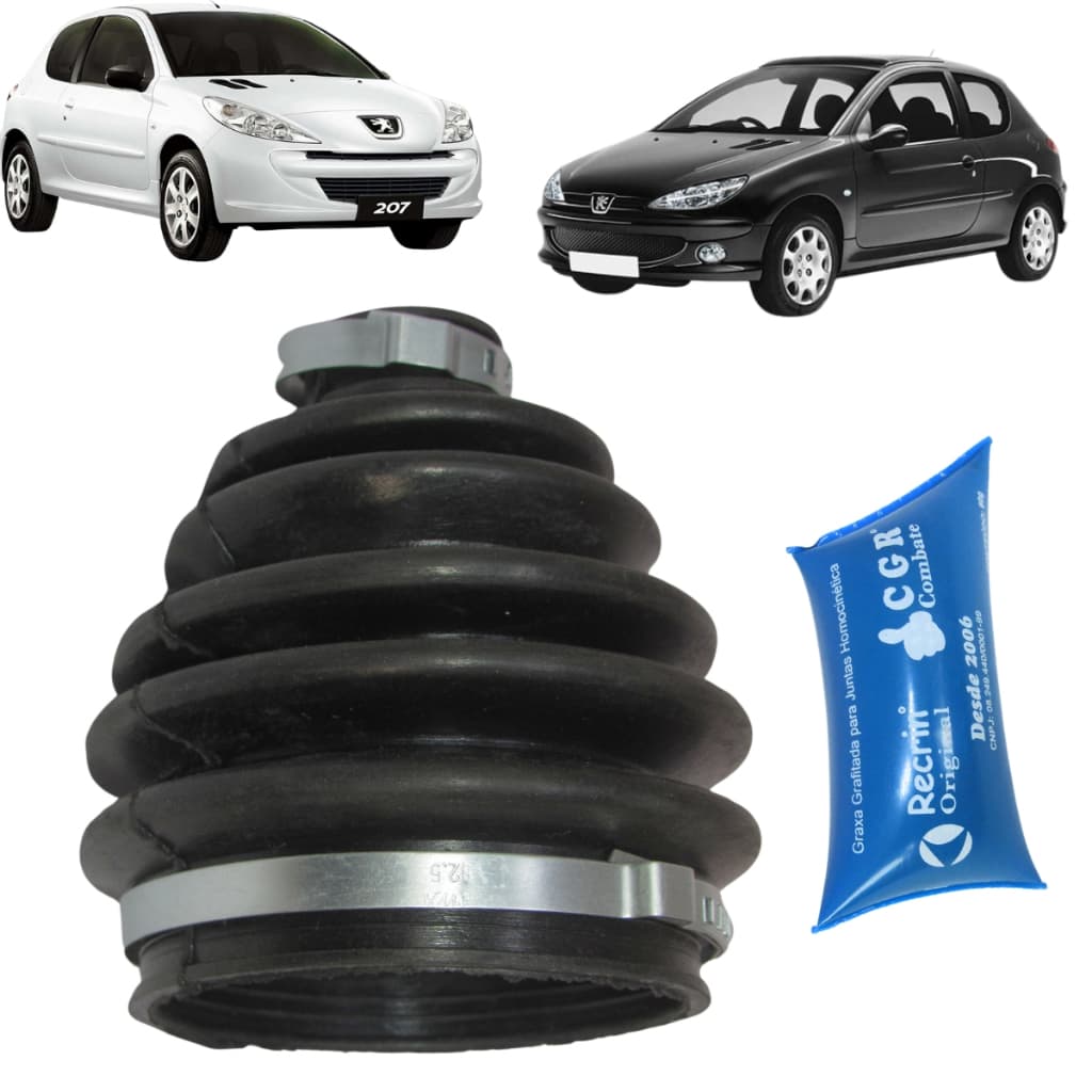 Kit Coifa Homocinetica lado Roda Peugeot 106 205 206 207 Eixo Fino 23mm