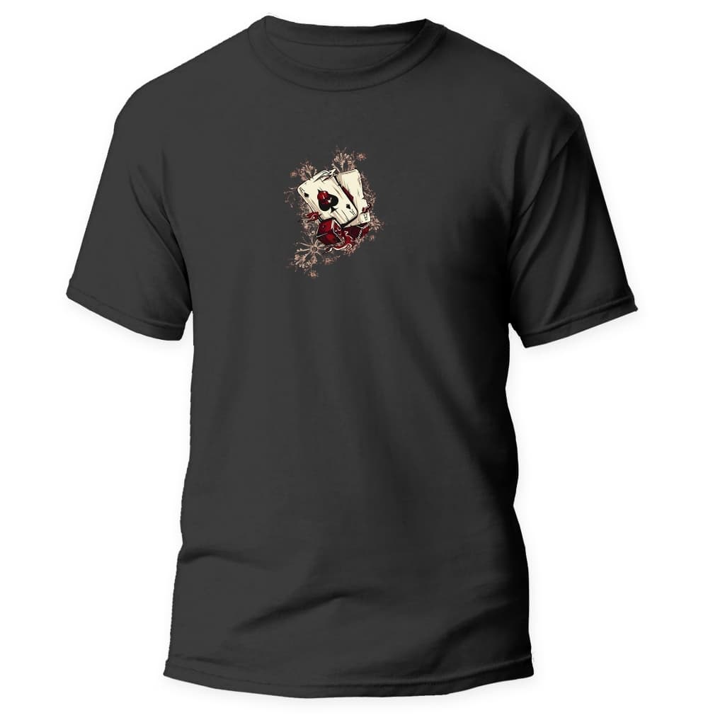 Camiseta Masculina Estampa de ÁS Baralho Em Algodão