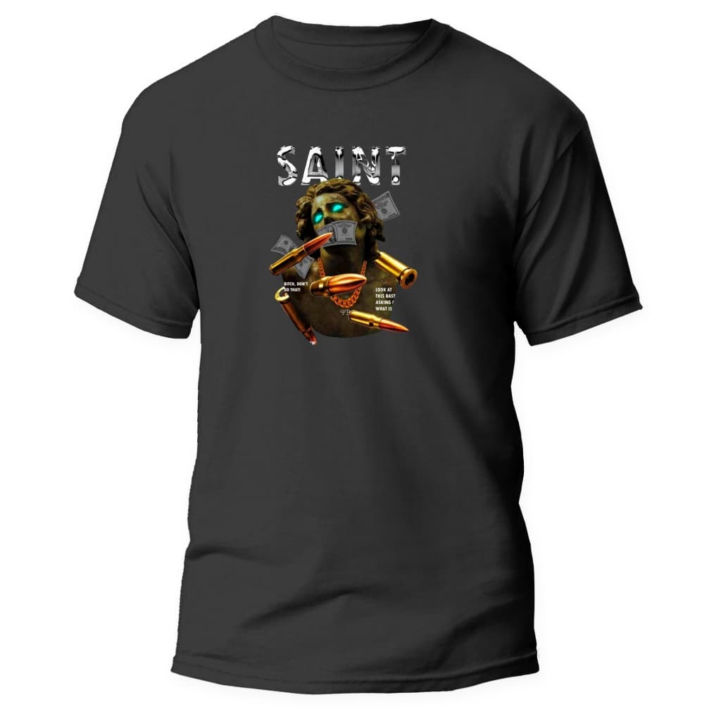 Camiseta Masculina 100% Algodão Estampa Saints