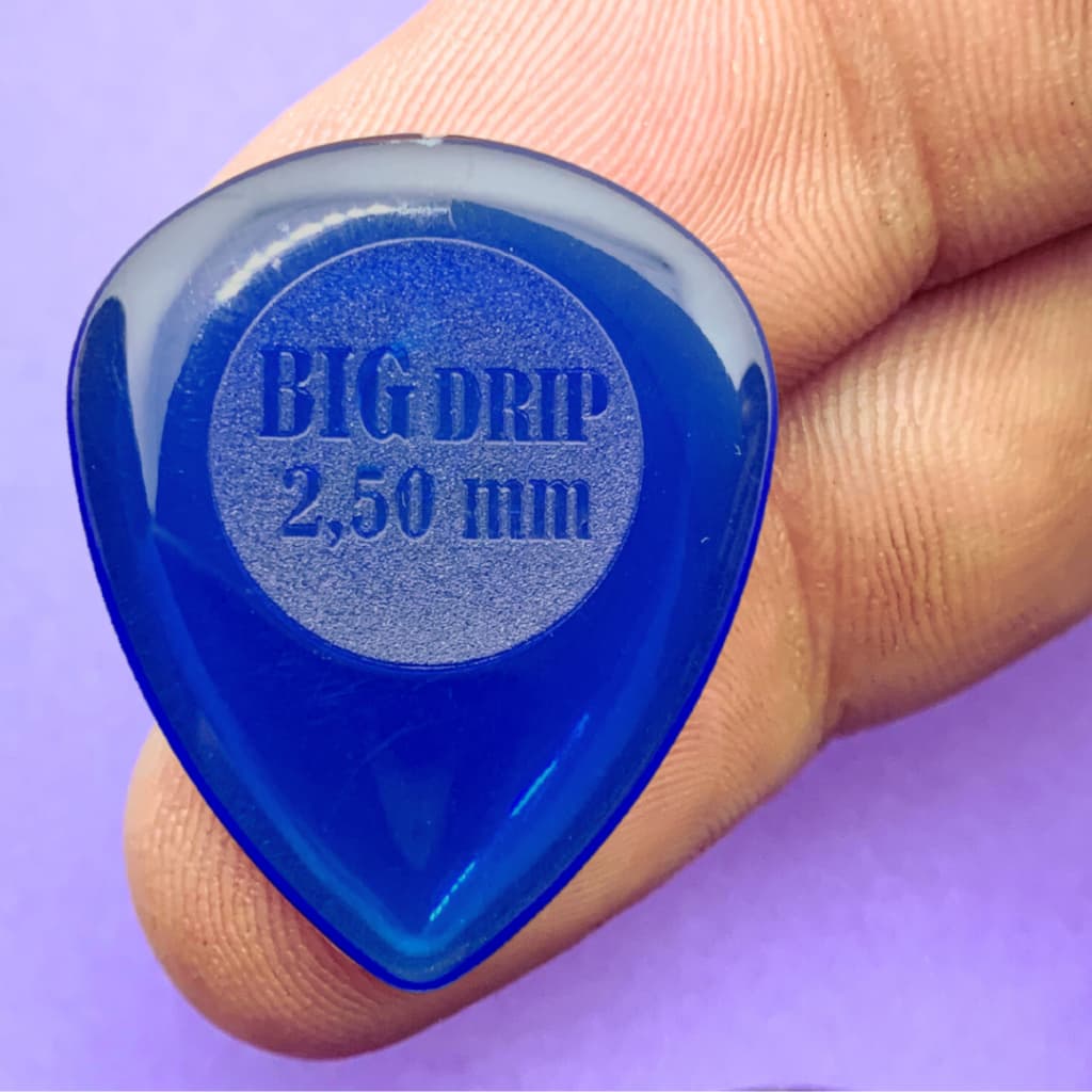 Palheta Bori BIG DRIP 1,5 a 3,0mm N-Gel Alta Precisão Azul Translucido