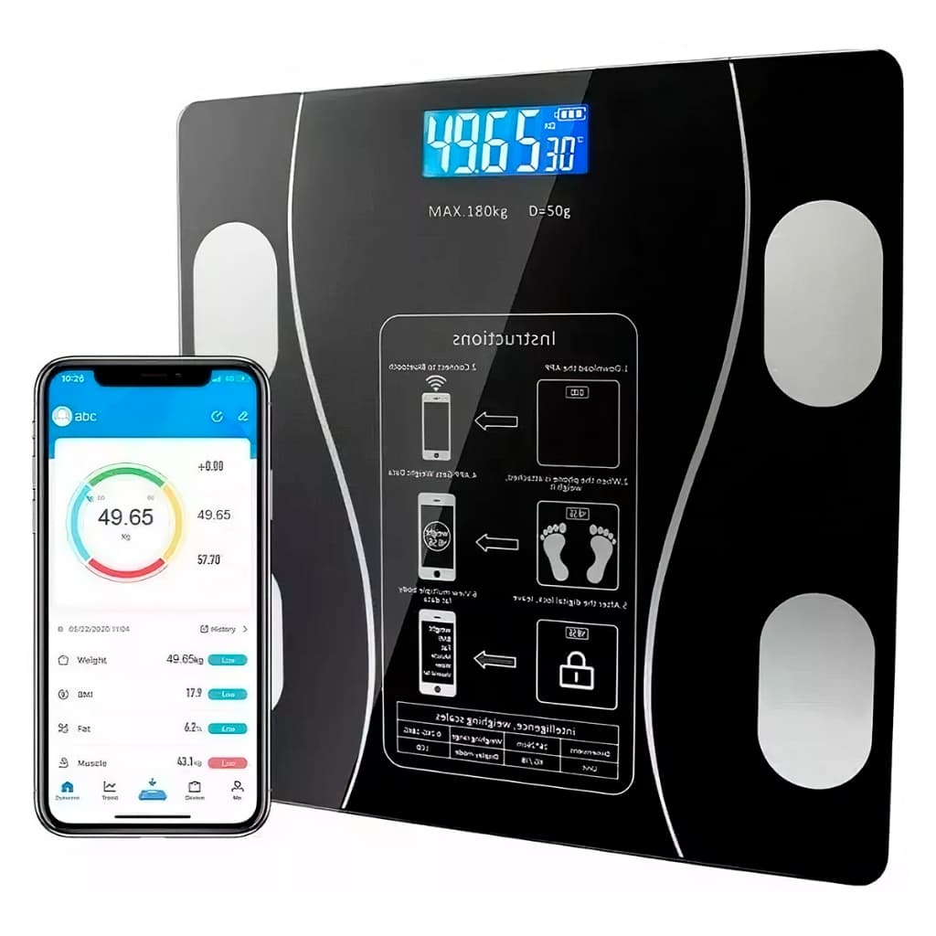 Balança Eletrônica Bioimpedância Bluetooth com Aplicativo