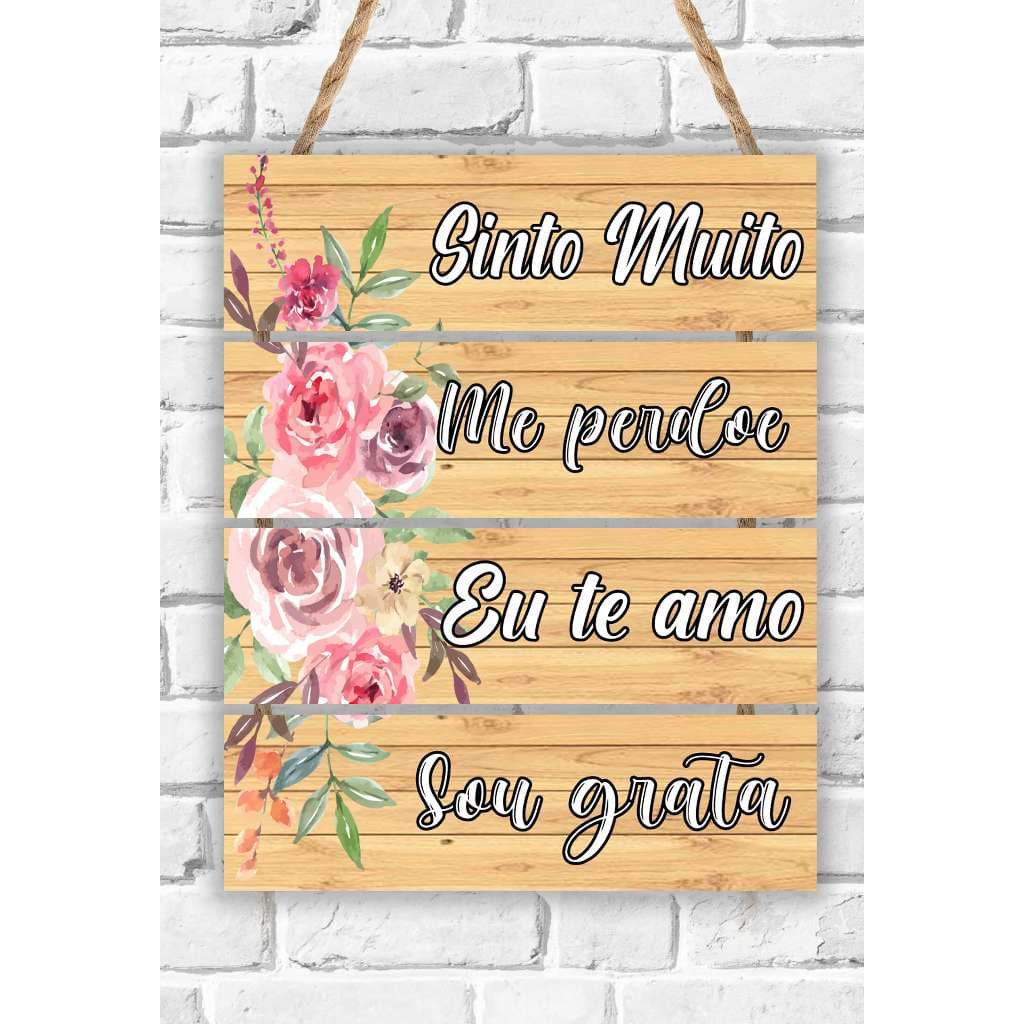 quadro decorativo  sinto muito me perdoe eu te amo sou grato Hoponopono com corda sisal quadros para sala
