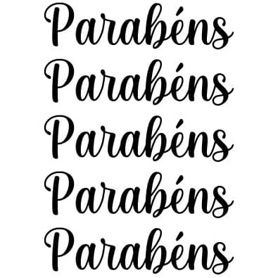 Cartela de 5 Adesivos PARABÉNS , Decoração, Festa, Balão.