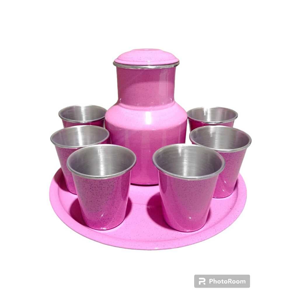 Kit Jogo de Moringa com 6 Copos Rosa pintinha