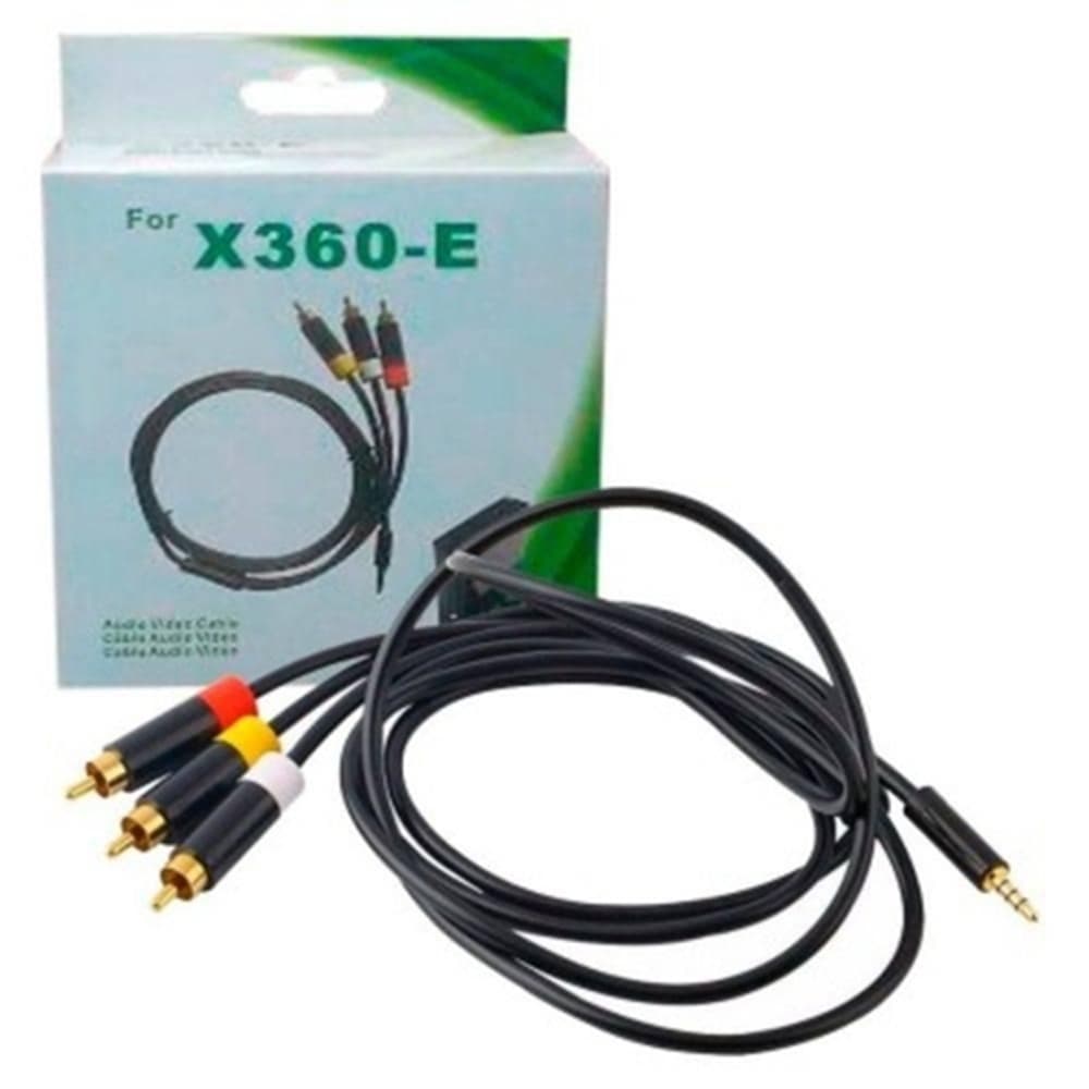 Cabo AV Audio e Video Tv Alta Definição 720p Compatível com Console Xbox 360-E X360 Super Slim