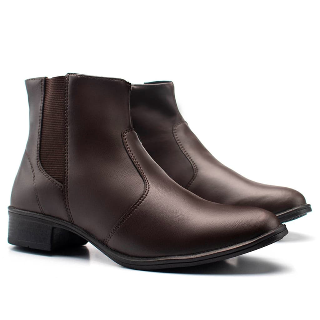 Bota Feminina Cano Baixo Salto Baixo Casual Botina Conforto Exclusiva Macia