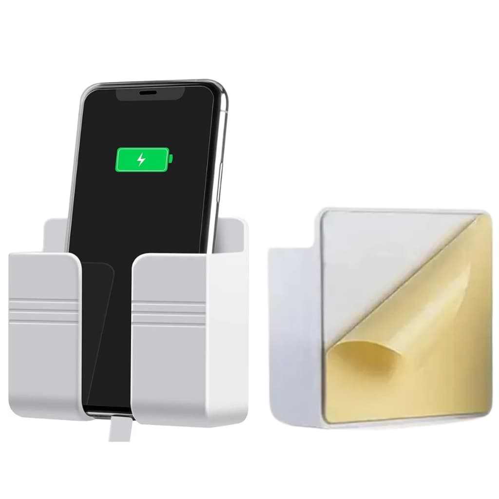 Suporte De Parede Para Celular E Controle Remoto Multiuso Plástico Branco 10cm