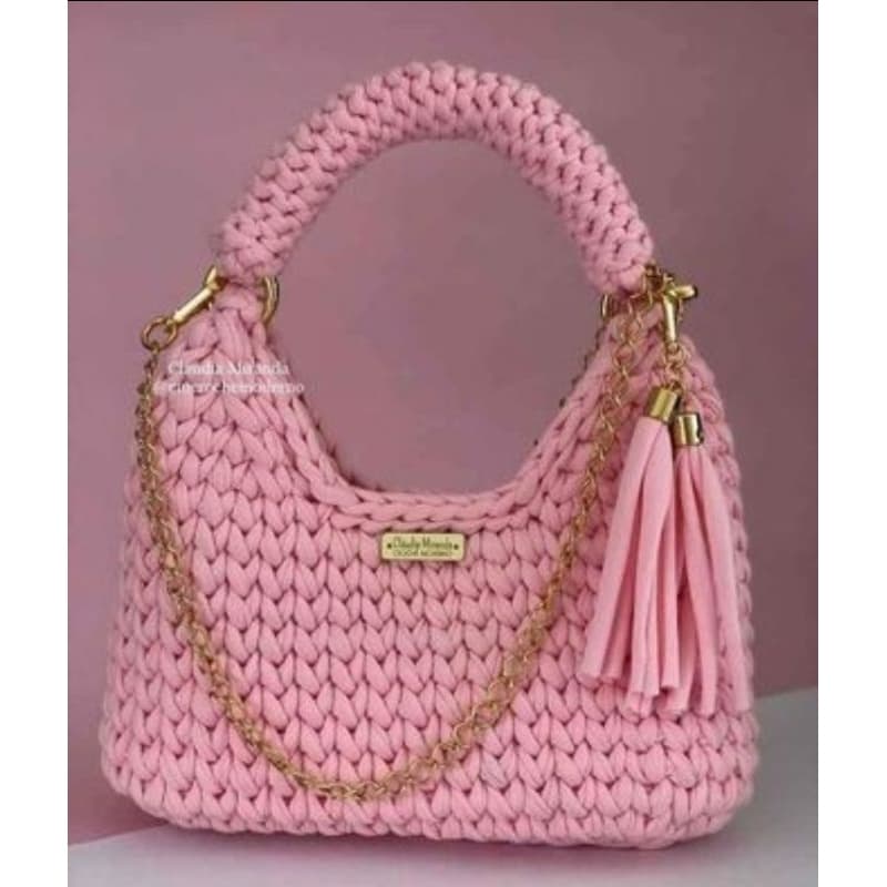 bolsa de mao e ombo bag e mini bag toda feita a mao cm fio prêmio