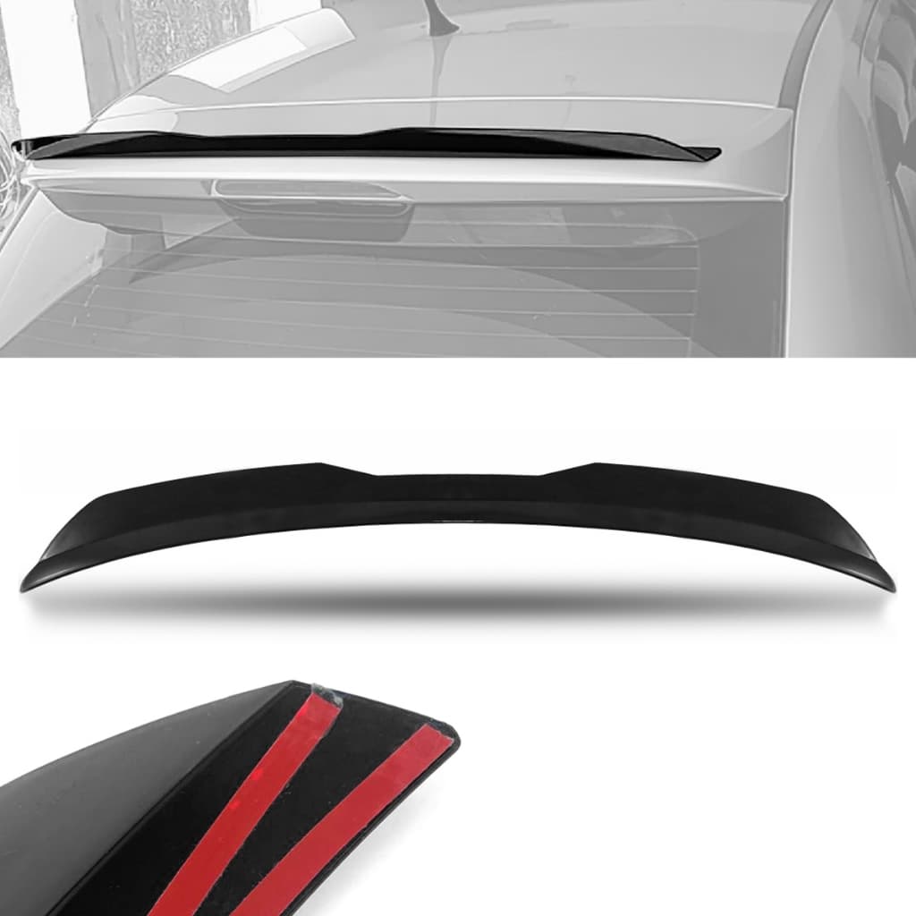 Aerofólio Universal Para Carros Black Piano Base Reta