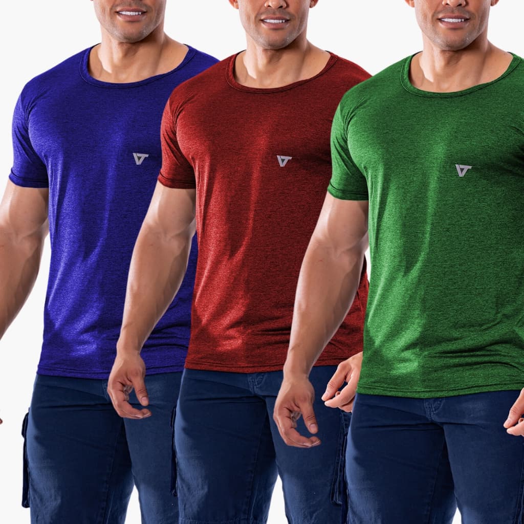 KIT 3 Camisetas Masculina Academia Dry fit Rajada