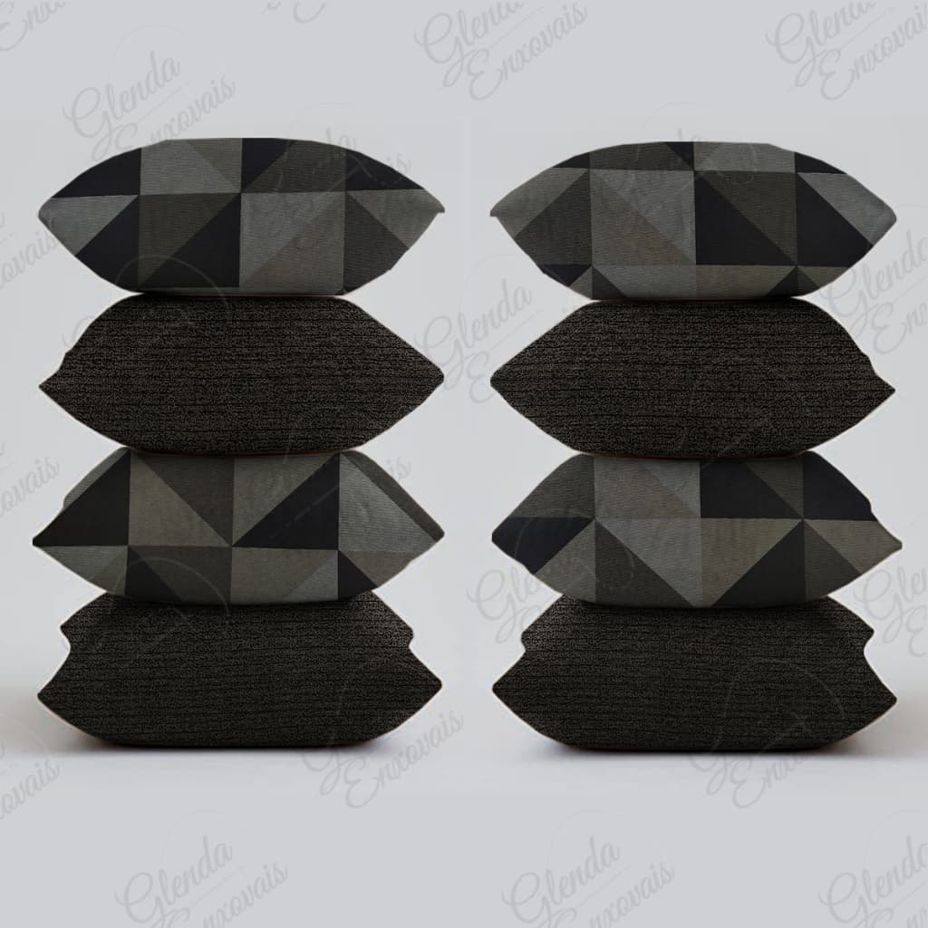 Kit Capa para Almofada 8 Peças Estampadas 0,45 x 0,45