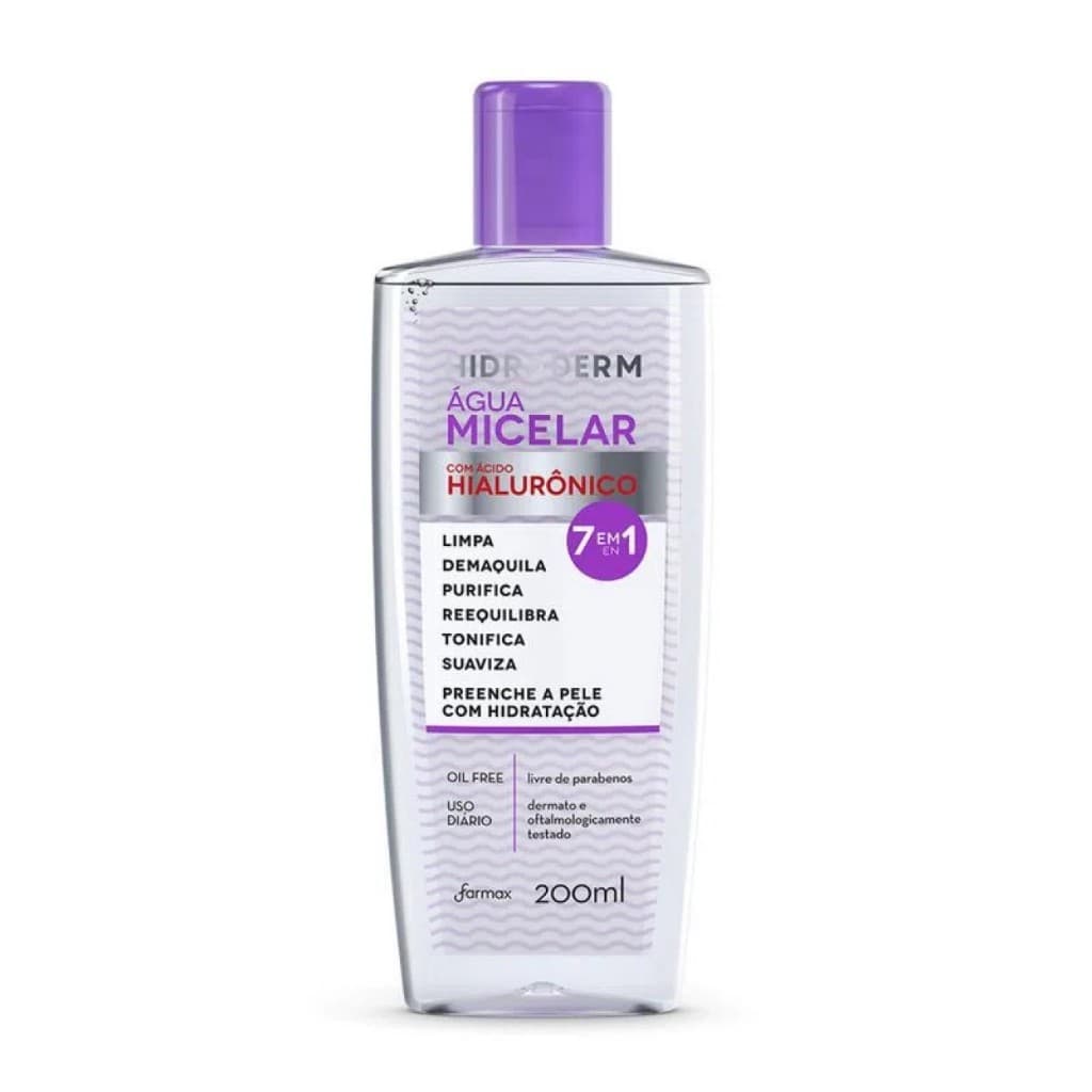Água Micelar Hialurônico 7 Em 1 Hidraderm 200ml - Farmax