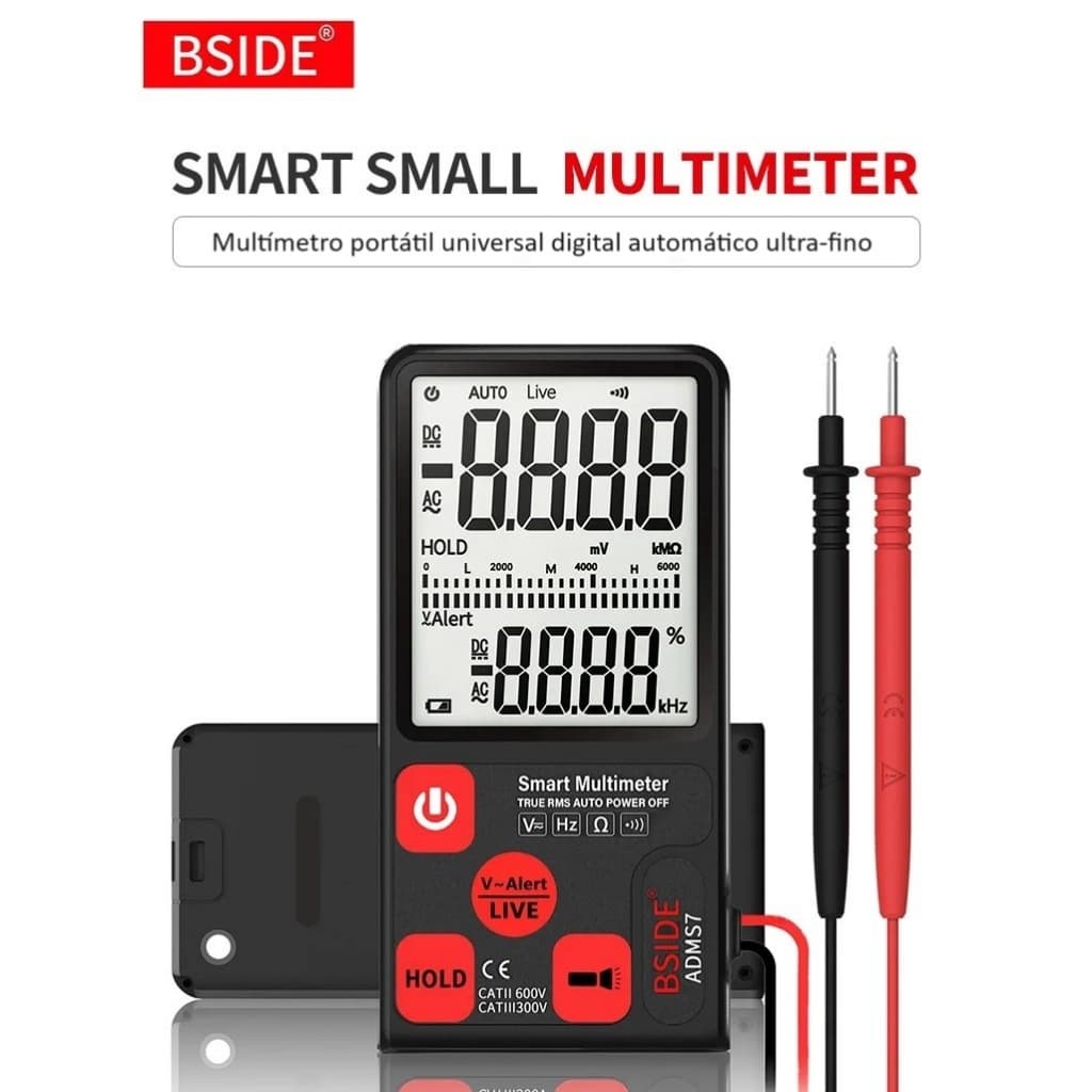 Multímetro digital MS9 S10 inteligente automático BSIDE DC AC Voltagem Tensão Resistência Frequência Continuidade