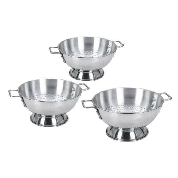 Kit Escorredores Macarrão, Arroz Industrial N°30 N°40 N°50 C/ Alça