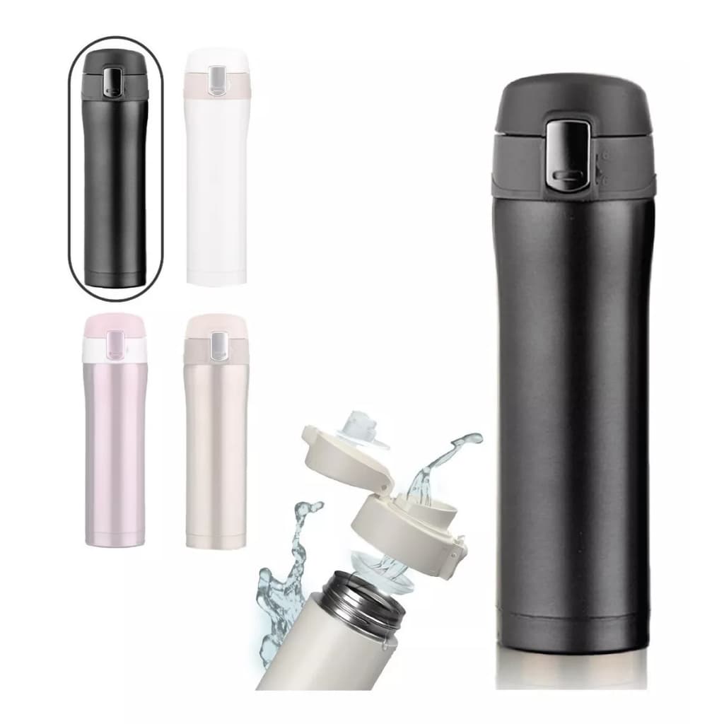 Garrafa De Água Térmica Inox Mantém Temperatura Cor Preta Garrafa Térmica 500 Ml