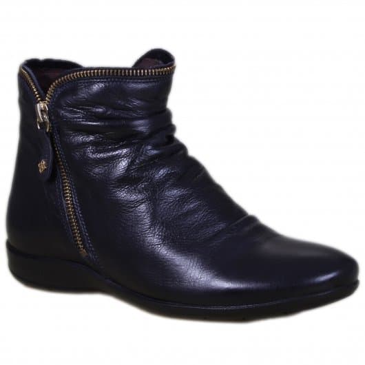 BOTA FEMININA F811 PERLATTO PRETA COURO LEGITIMO SOCIAL