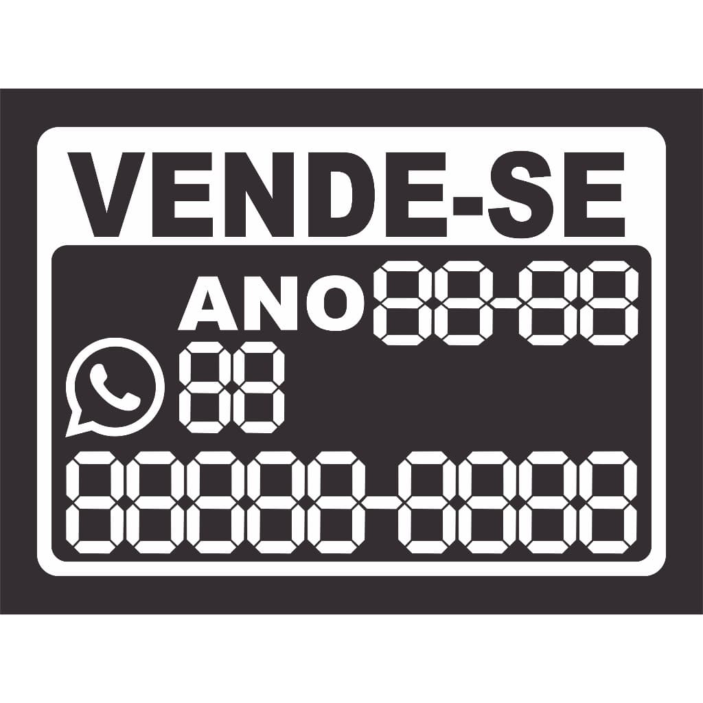 PLACA ADESIVO ETICAQUETA VENDE-SE PARA LINHA AUTOMOTIVO UNIVERSAL BRANCO PARA QUALQUER ANO MODELO E NUMERO DE TELEFONE  BASTA MONTAR