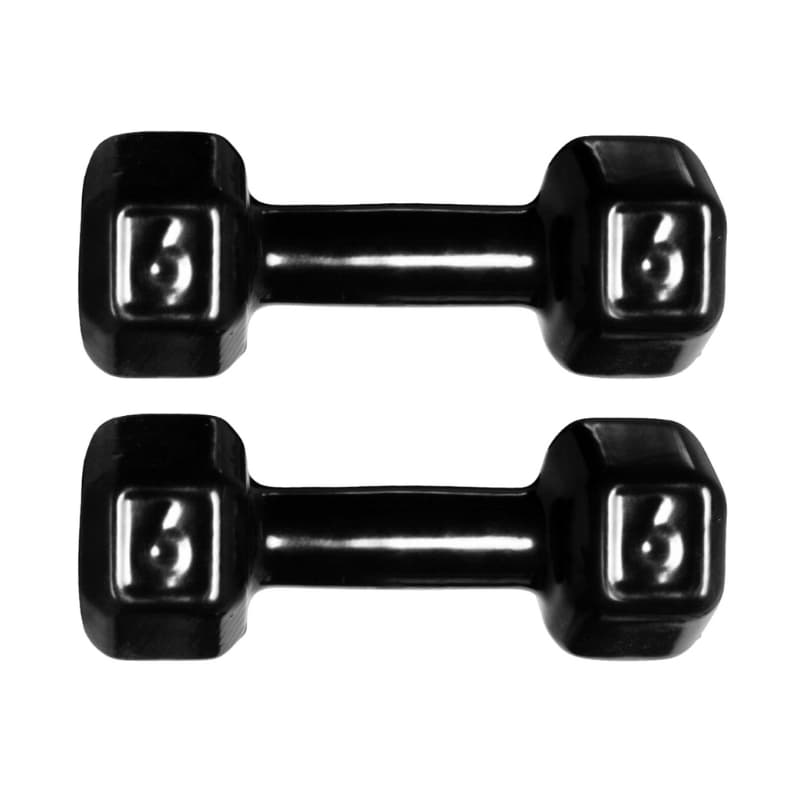 Par Pesos Halter Sextavado  Peso 6 Kg Cada Emborrachado Treino C/ 2 Un