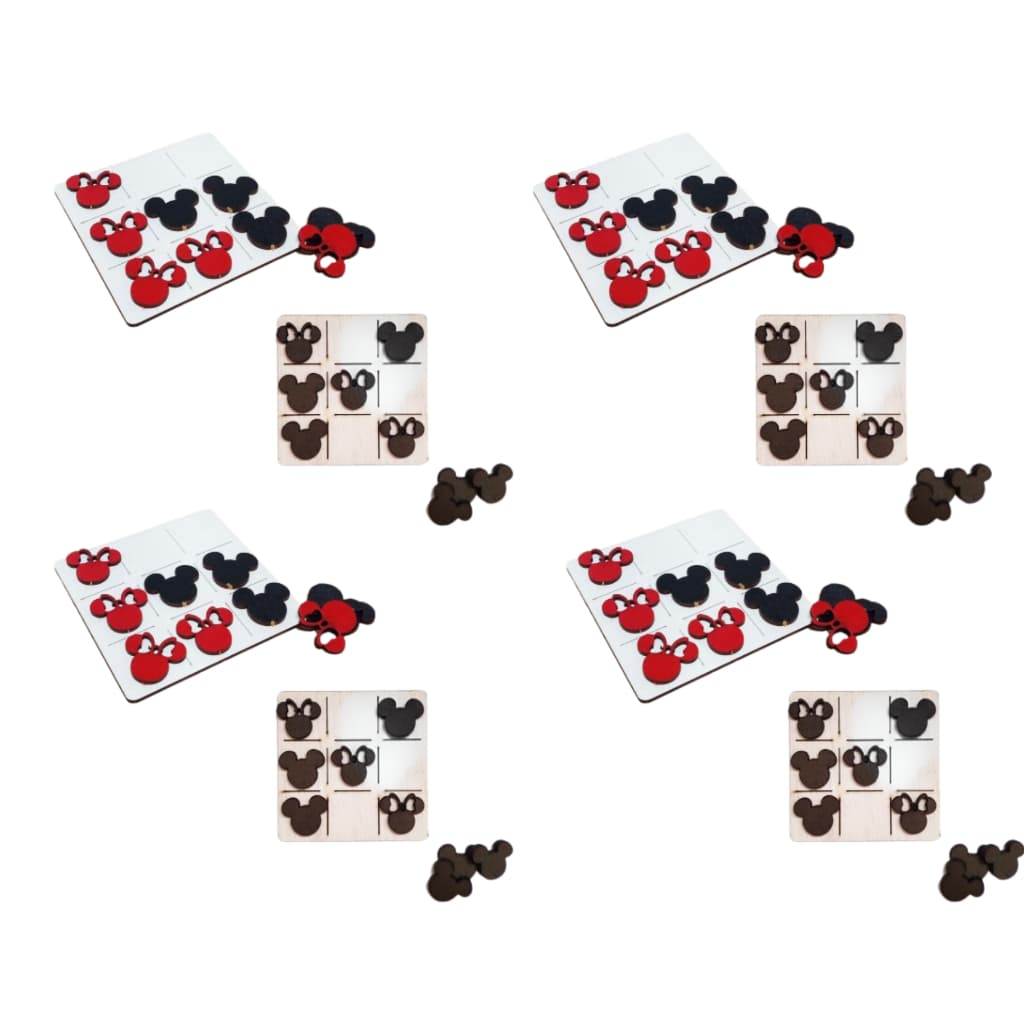 Kit 30 PEÇAS Jogo da Velha 10cm MINNIE PINTADO / Tabuleiro de Brinquedo/Presente Lembrancinha em MDF