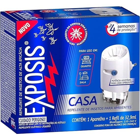 Aparelho + Refil Repelente Líquido Elétrico Exposis 32,9ml