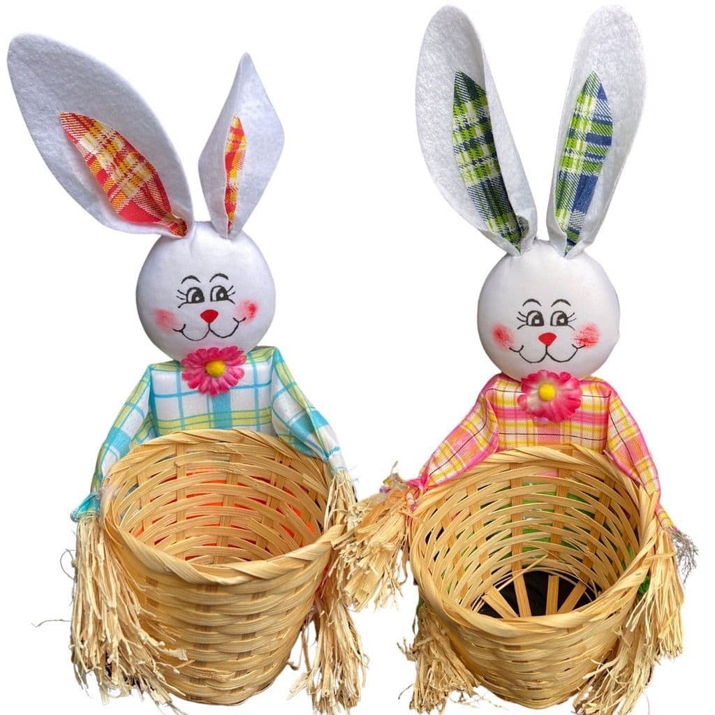 Enfeite de Páscoa Coelho com Cesto - Enfeite de Páscoa Coelho com Cesta - Páscoa - Coelhinho da Páscoa - Decoração - Decoração de Mesa