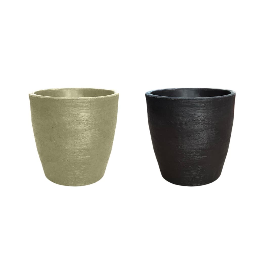 Kit 2 Vasos Plantar Decorar Leve Resistente Sol e Chuva 30x30 Oval Moderno Polietileno