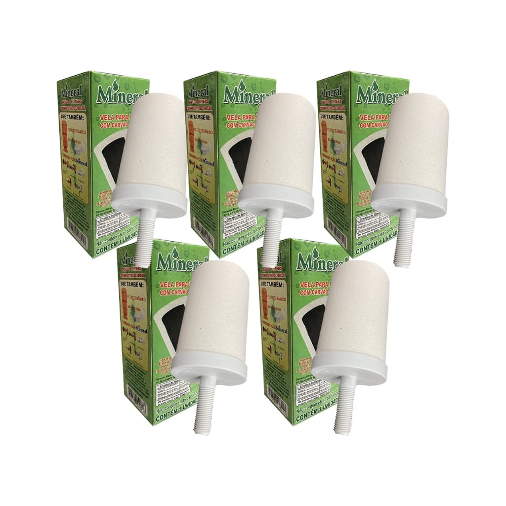 Kit 5 Velas para Filtro De Barro Carvão Ativado Mineral Entrega Rápida Oferta