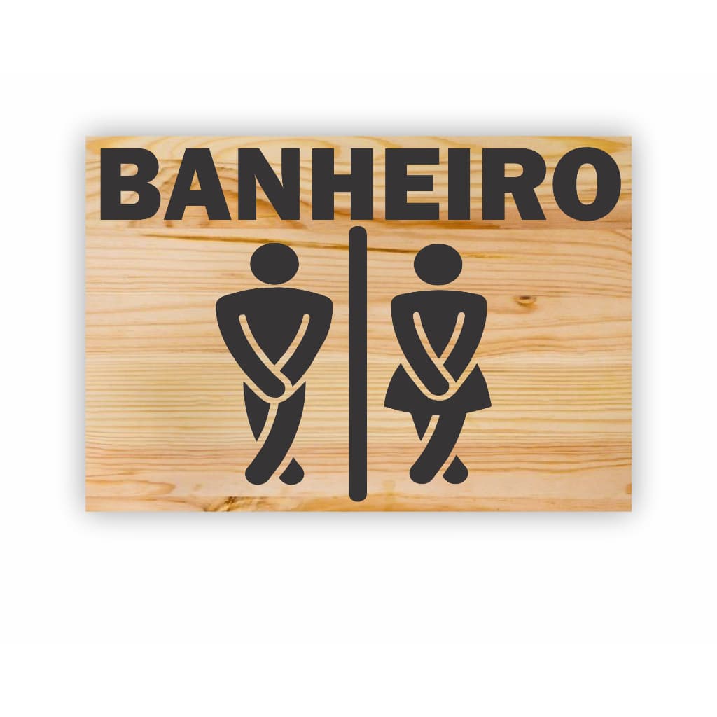 Placa de Sinalização Banheiro Unissex Masculino E Feminino Identificação Sanitário WC