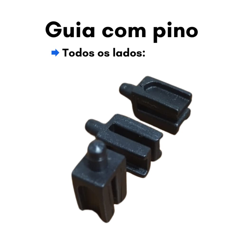 Guia U Deslizante Para Janela E Veneziana Com Pino 16 Peças