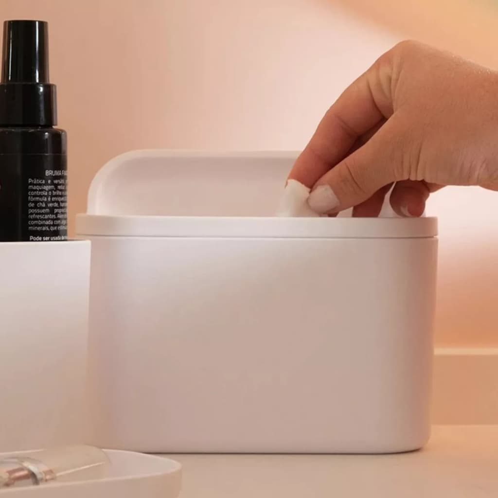 Lixeira De Bancada Basculante 1l Manicure Dentista Limpeza