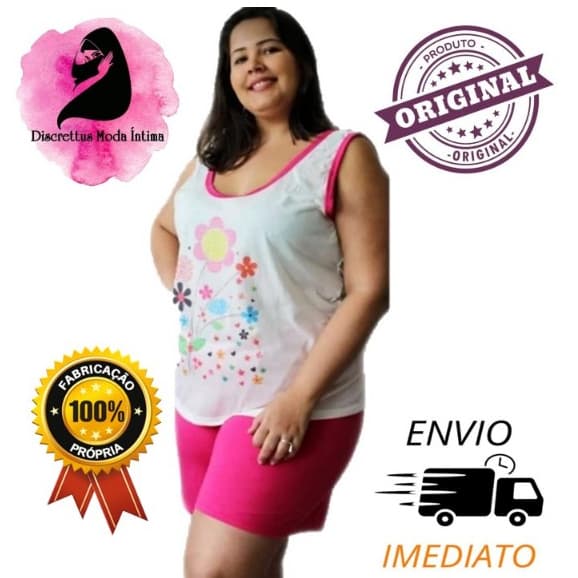 Kit 8 Conjunto Baby Short Doll Regata PIJAMA Malha Plus Size 50 52 54 Atacado Revenda Verao Calor