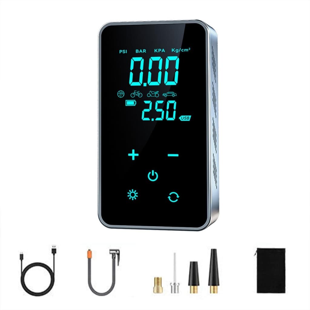 Tomate Portátil Digital Bomba De Ar Elétrica Touch Screen 150psi Sem Fio Recarregável Detecção De Pressão De Inflador De Pneus Para Carro Bike Moto