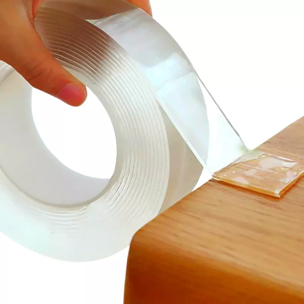 Kit 2 Fitas Dupla Face Mágica Fixa Extra Forte Lavável Transparente  Resistente A Água Suporta Peso