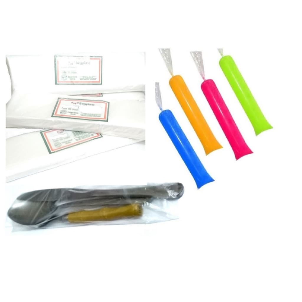 Sacos Para Taher Geladinho Saquinhos de Plasticos 5x23 500 Peças Segplast Talher e Geladinho