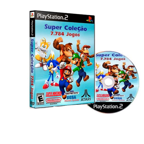 SUPER COLEÇÃO 7784 JOGOS NO BOX - PLAY 2  DIVERSÃO PARA CRIANÇAS