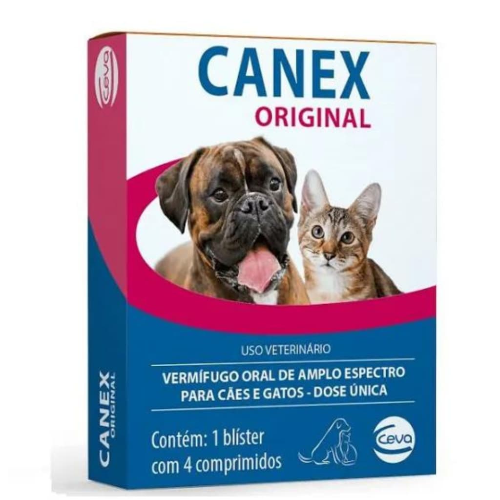 Vermífugo Ceva Canex Original com 4 comprimidos