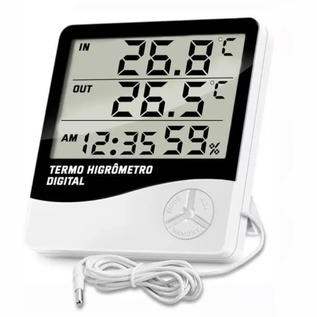 Termo Higrômetro Com Sensor Externo E Certificado Calibração