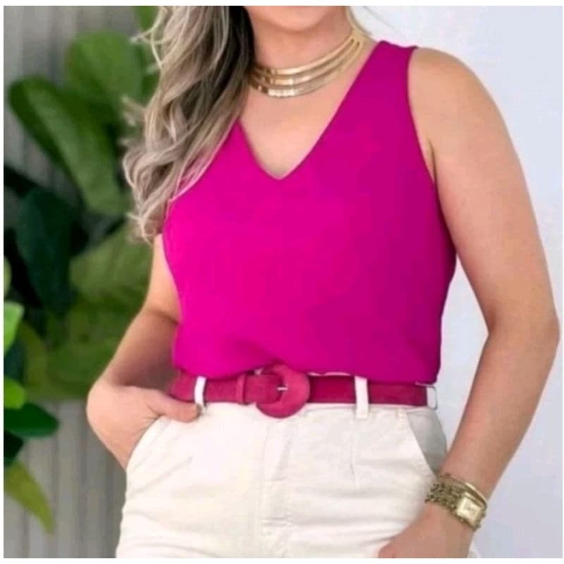 Blusa Regata Feminina alça larga grossa no tecido duna Regata básica elegante