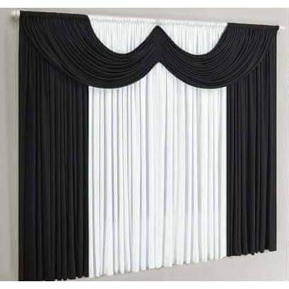 Cortina Paris 2m preto/branco