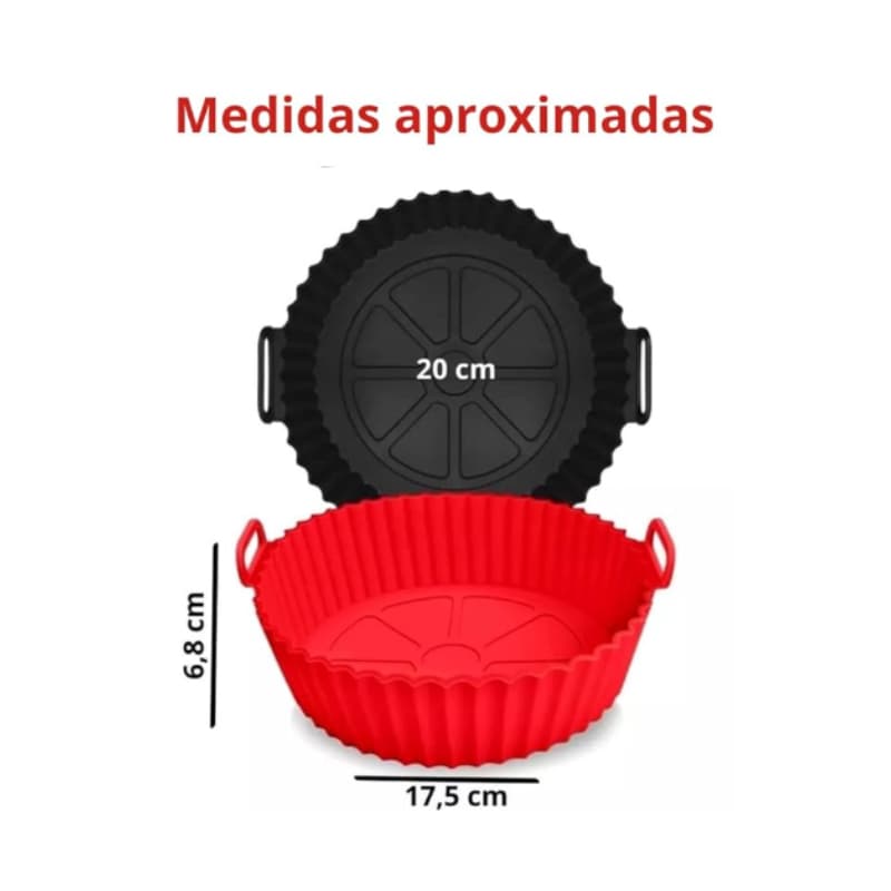 Forma De Silicone Air Fryer Assadeira Para Fritadeira AirFryer SOMENTE VEREMELHA