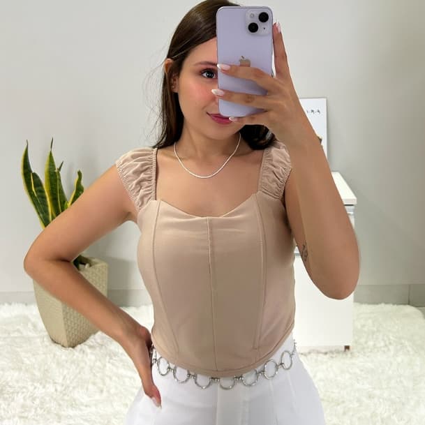 Blusinha Modelo Cropeed Corset Corfortável Feminino