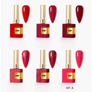 Esmaltes em Gel Zem 15ml Uv Lançamento Tons Vermelho Novidade Coleção Completa