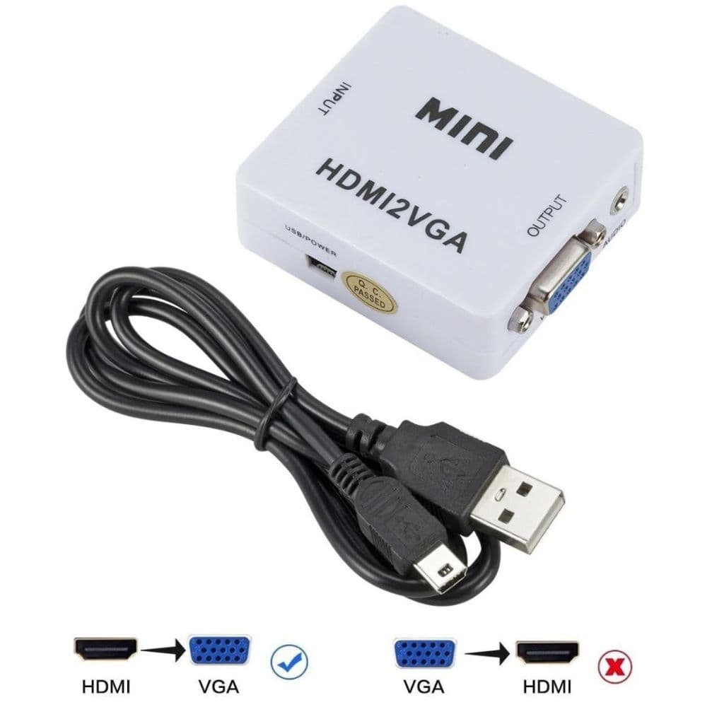 Conversor De Vídeo Hdmi para Vga Com Saída P2 de áudio - 1080P HDMI2VGA