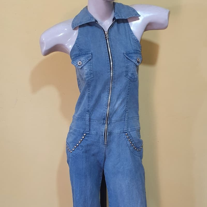 MACACÃO JEANS FRENTE ÚNICA LONGO JUSTO RETRÔ leia a descrição