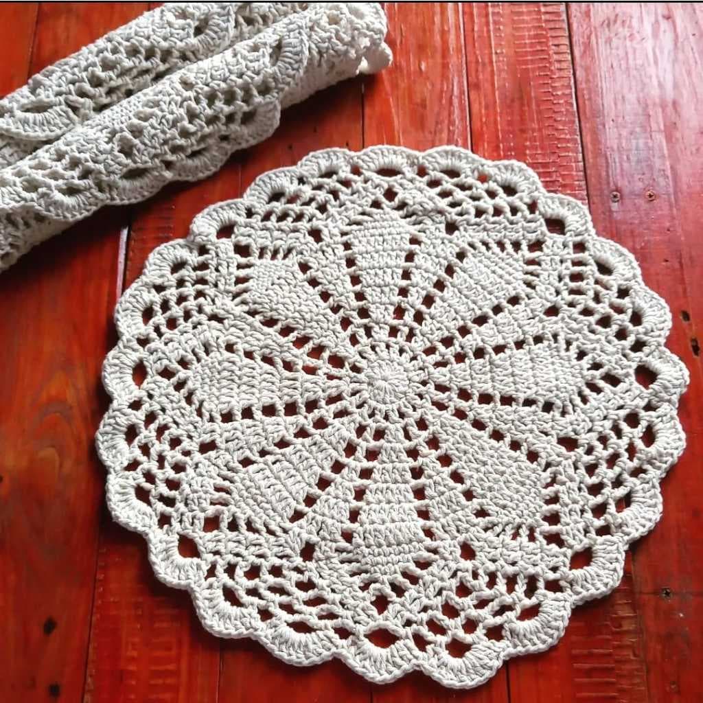 Kit 15 Sousplat de Crochê - Centrinho Toalha Centro de Mesa Crochet Decoração de Mesa Casa Cozinha Decoração Rustica